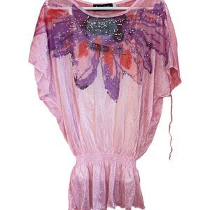 Jessica Taylor NYC Pink Sheer Women's Top Size M